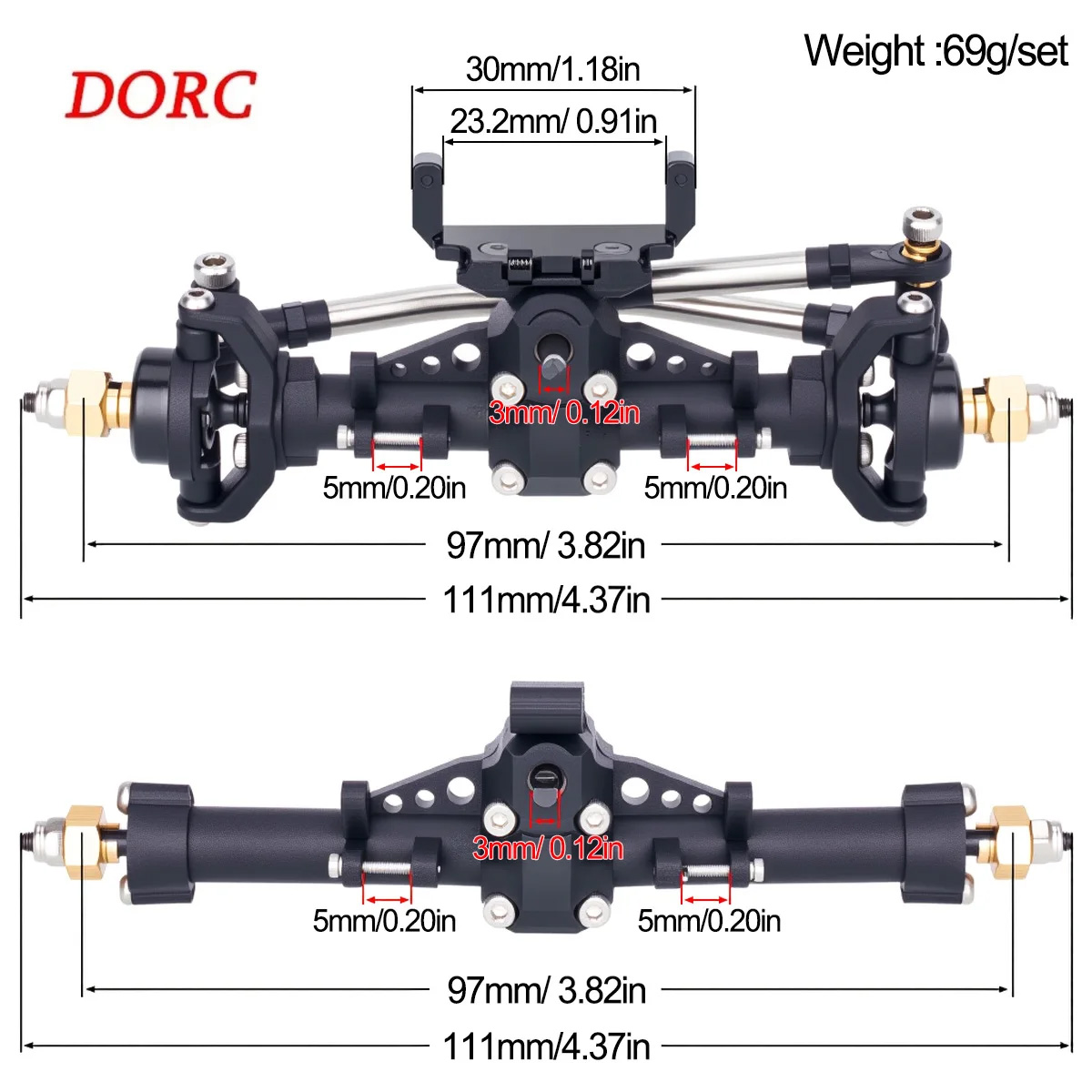 Rc Hobby Crawler - 1 Set di Assi in Plastica