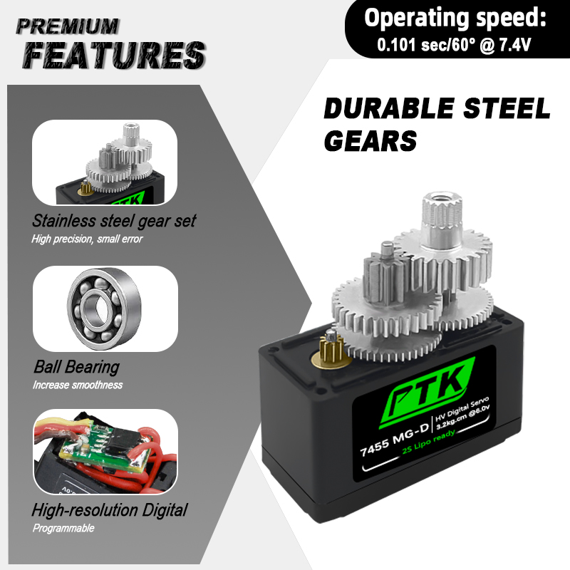 Servo Digitale PTK 7455MG-D 12 - Servo Metal Gear recensione e prezzo